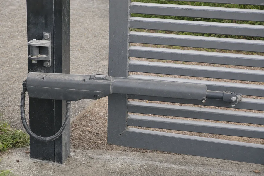 Driveway gate post, hinge and safety hardware in Killeen, TX
